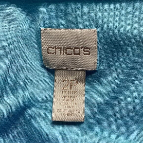 Chico’s Vivid Striped Asymmetrical Top Sz L Petite - Picture 6 of 9